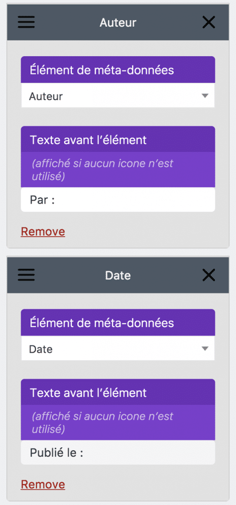 modifier textes metas divi children