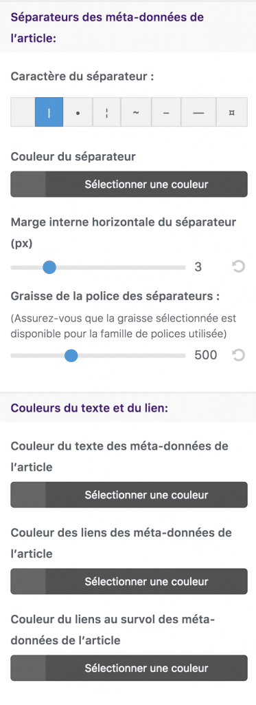 Paramétrages des méta-données avec le plugin Divi Children