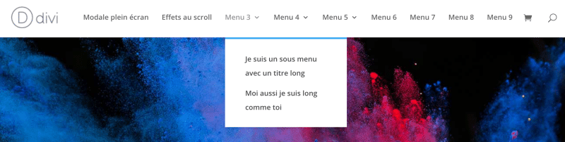 sous-menus divi