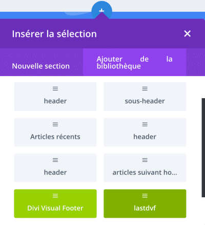 charger modele divi visual builder