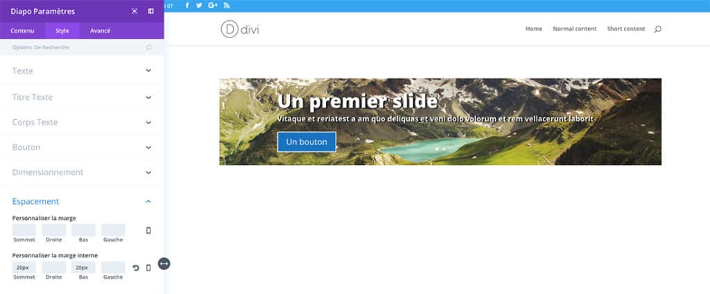 Divi - Régler la hauteur des sliders