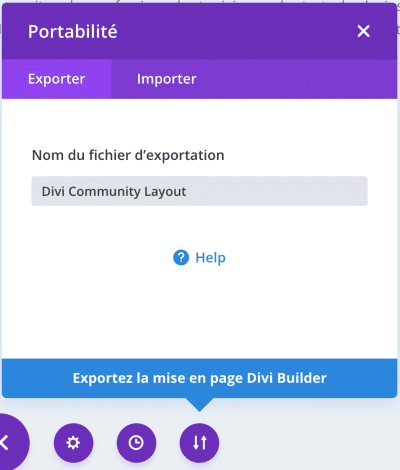 exporter divi layout visual builder