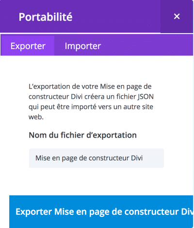 exporter layout divi