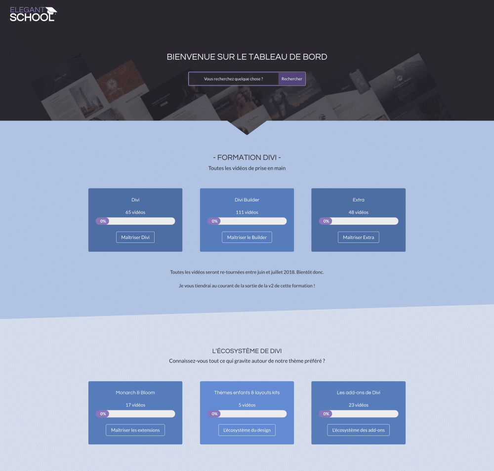 dashboard formation divi