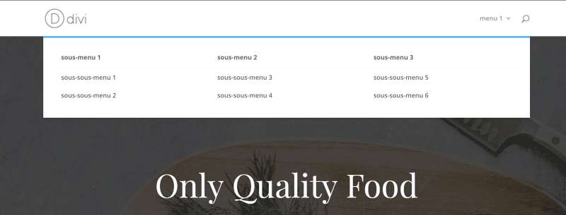 mega menu classe css divi