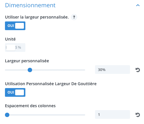 Modifier la largeur des colonnes dans le Divi Builder pour aligner horizontalement des boutons