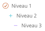 Une liste à plusieurs niveaux dans Divi avec les puces remplacées par des icones