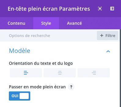 Passez en plein écran le module En-tête plein écran dans Divi