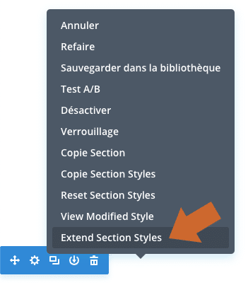 Etendre tous les styles d'un élément à d'autres éléments dans le Divi Builder