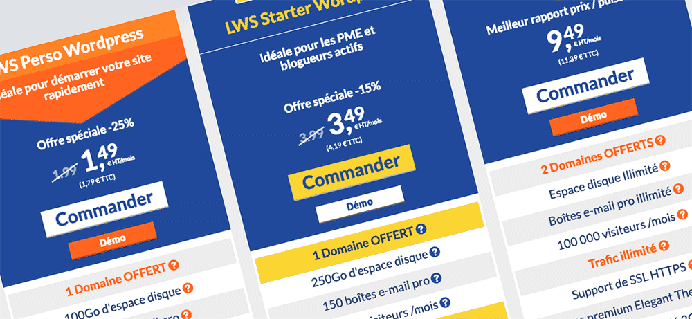 Les tarifs d'hébergement chez LWS