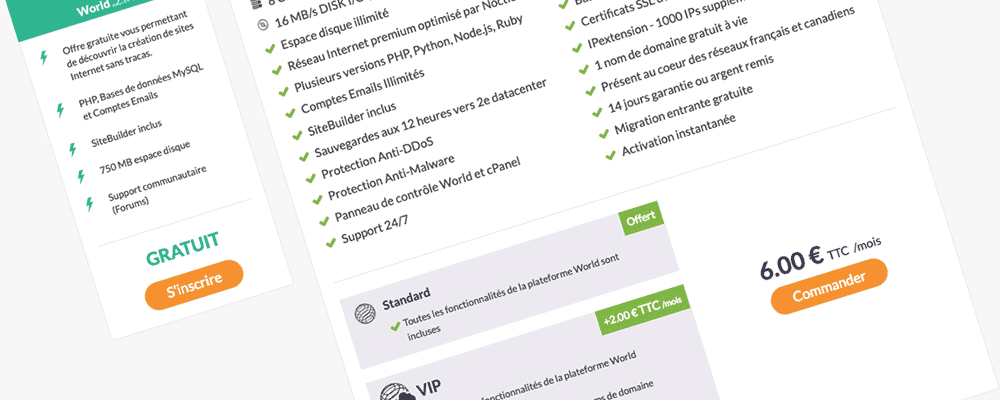 Les tarifs d'hébergement chez Planethoster