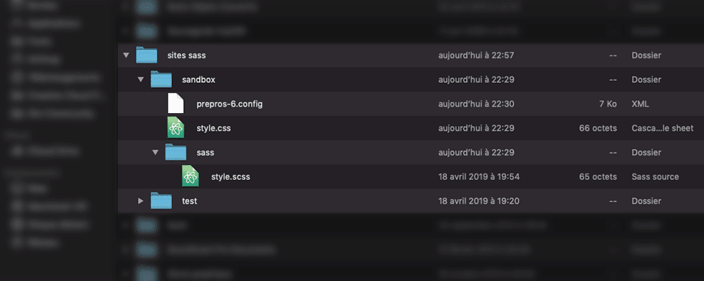 Créez un dossier pour vos projets de sites utilisant Sass