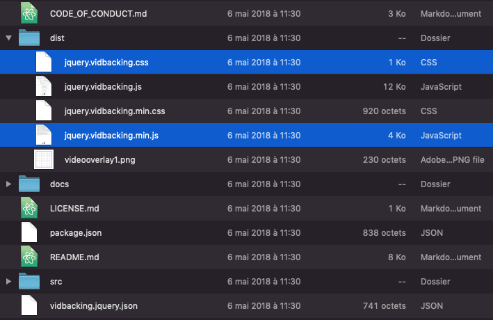 Les fichiers de vidbacking.js