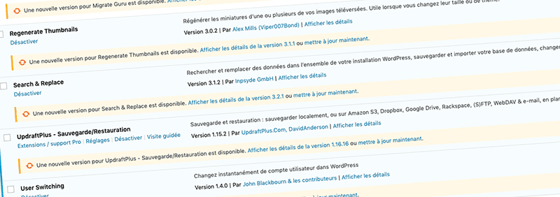 Mettre à jour ses plugins WordPress