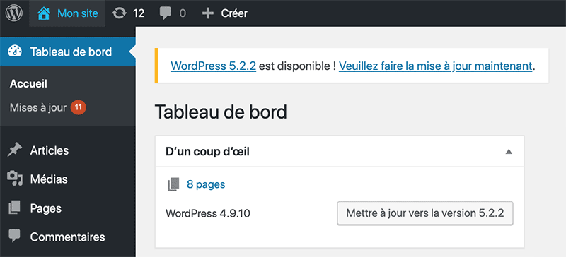 Vérifiez votre version de WordPress avant de mettre à jour le thème Divi