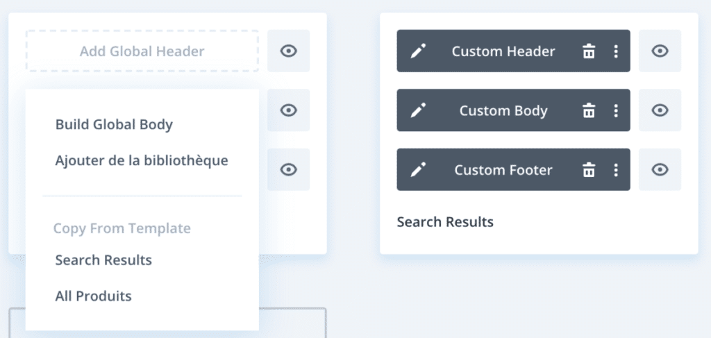 La configuration des différents templates de pages dans le Theme Builder de Divi 4