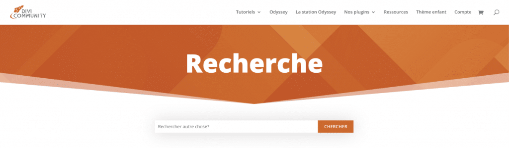 Une barre de recherche Divi