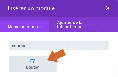 Insérez un module bouton avec le Divi Builder