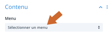 Sélectionner un menu WordPress dans le module Menu du Divi Builder