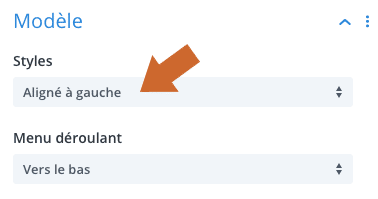 Paramétrer le modèle de menu du module Menu avec le Divi Builder