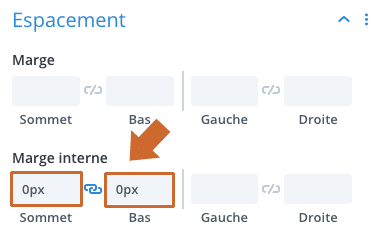 Paramétrer la marge interne d'une section avec le Divi Builder