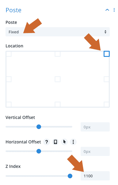 Paramétrer la position d'une section avec le Divi Builder