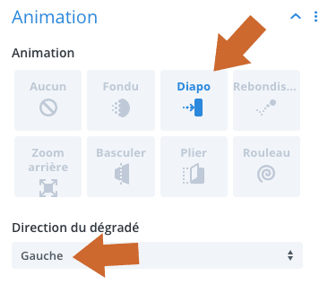 Ajouter une animation dans le Divi Builder