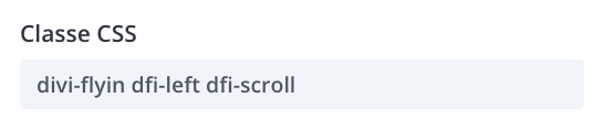 Les diverses classes utilisables pour le plugin Divi Fly-In