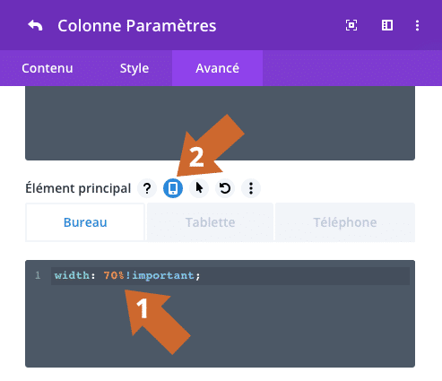 Ajouter des CSS personnalisées à une colonne dans le Divi Builder