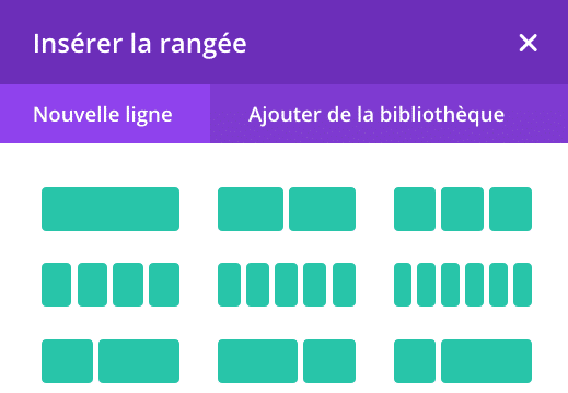 Insérer une ligne dans le Divi Builder