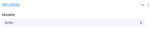 Sélectionnez le modèle "grille" pour le module "Blog" de Divi