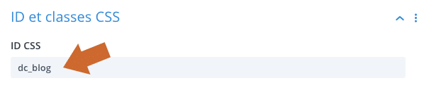 Ajouter un ID CSS au module "Blog" de Divi