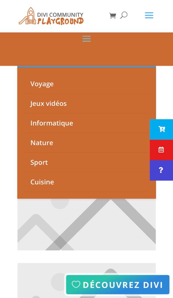 menu mobile par defaut divi