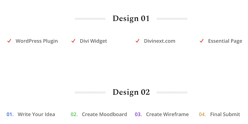 divi essential list